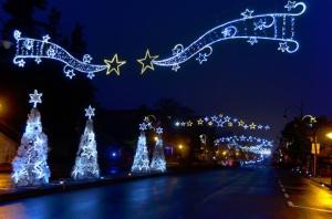 Quality overhead street display Christmas lighting wholesale