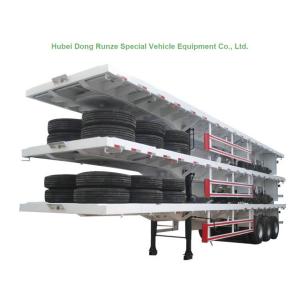 Quality 60Ton Flatbe Container Transport Trailer Carry Cargo Flat Vehicle 40ft 20ft Container 12 sets twist locks wholesale