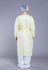 Quality Yellow Waterproof 52g PP PE Disposable Isolation Gown wholesale