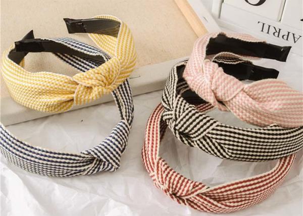 GLH005 Simple cross check headband women's wide version of crimped knot headband