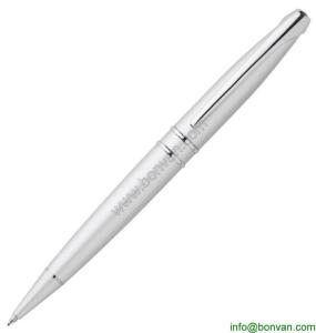 Quality satin chrome pen,silver satin metal promotional ball pen wholesale