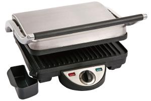 Quality 4 Slice Home Panini Grill Stainless Steel Top Housing With Drip Tray wholesale