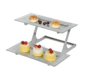 Quality 2 Tier Stainless steel buffet display stand SHKT-7020,metal buffet wholesale
