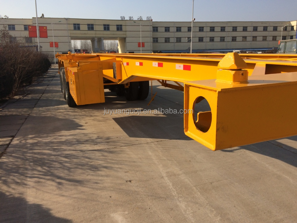 2020 3 Axle Container 40ft Truck Trailer Chasis Skeleton Semi Trailer with Steel Q235
