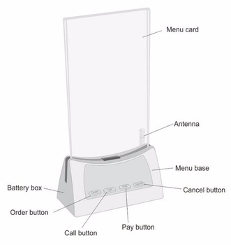 TSYK1000-4 Button with menu holder restaurant buzzer