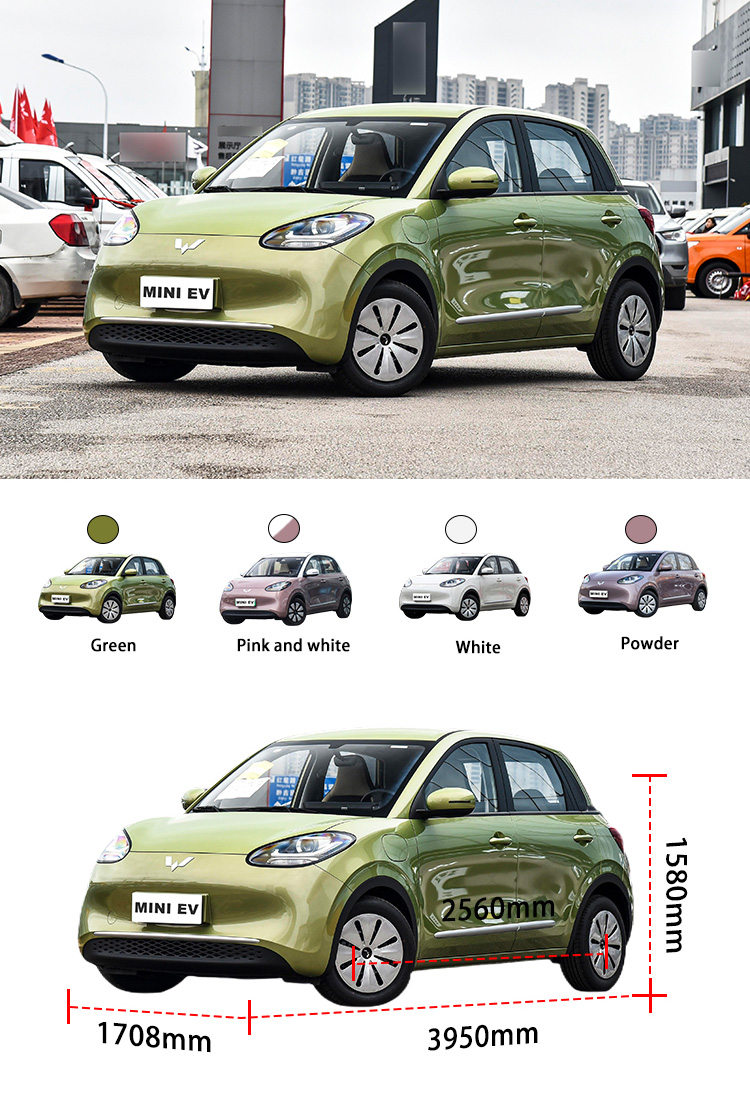 Adult Compact Mini EV Cars Safety 4 Seater Electric Vehicle Wuling