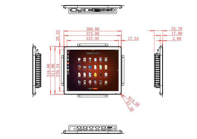 17-Inch Linux Monitor for Factory Automation and Security Systems
