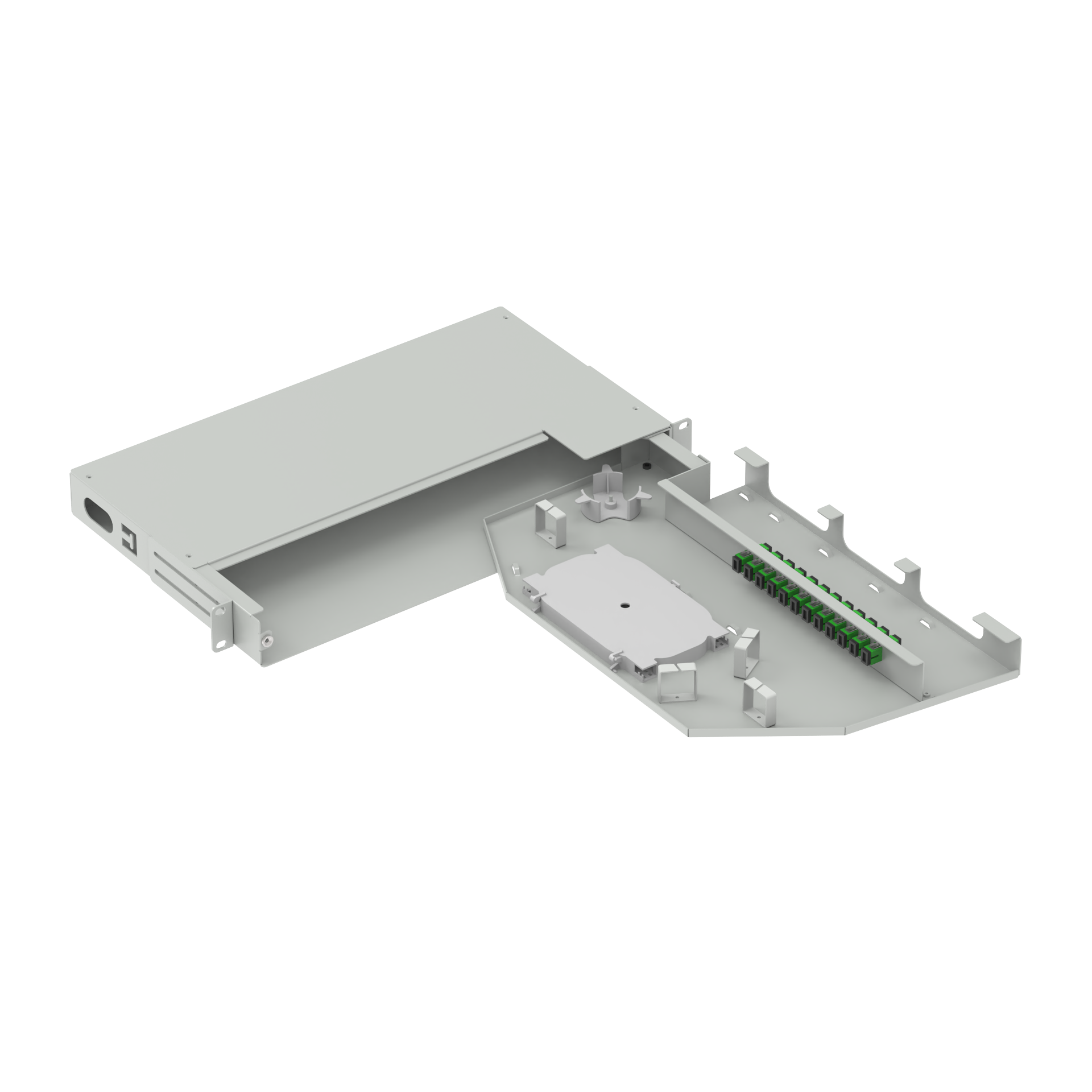 12 Cores Swing Patch Panel Optical Distribution Frame 19 Inch SC APC Type Fiber Optic Equipment No