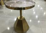 Anti Collision 60cm Stainless Steel Marble Coffee Table