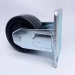 Black High Temperature Casters Zinc Plated Steel Fork 125mm
