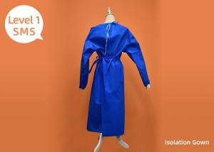 Quality Blue Surgical Isolation Gown Full Back Non Sterile / Disposable Protective Wear wholesale