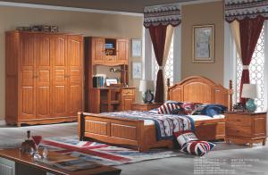 Quality teenagers solid wood bed room set bed with storage furniture wholesale