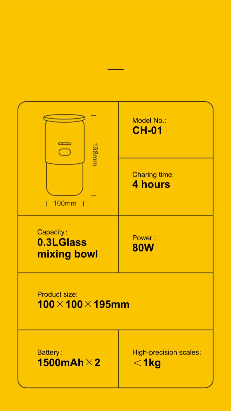 Home Use Portable Juicer 300ml For Baby Food Fruit Multifunction Kitchen Chopper