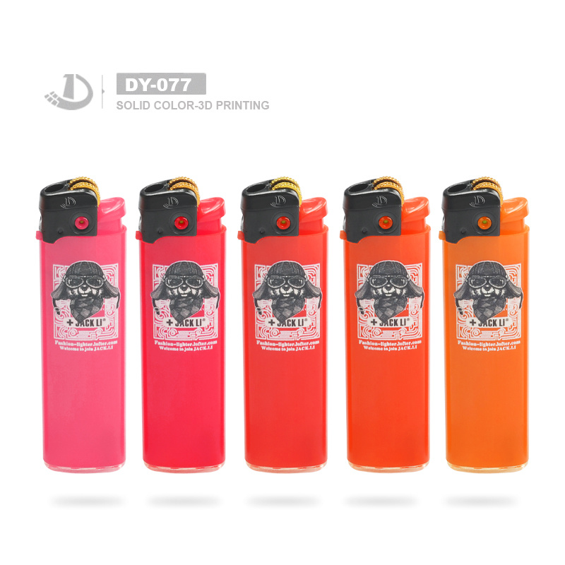 Chocolate Normal Label Dy-077 Top Quality Refillable Gas Flint Lighter for Smoking