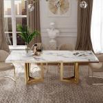 Light Luxury Simple Stainless Steel Marble Square Dining Table