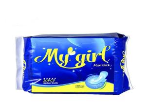 Quality Disposable Breathable Cotton Sanitary Napkin 280mm Sanitary Pads Organic wholesale
