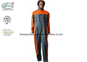 Quality Grey Orange Fr Cotton Coveralls / Fr Clothing Coveralls With Hood Breathable Cotton NFPA 2112 wholesale
