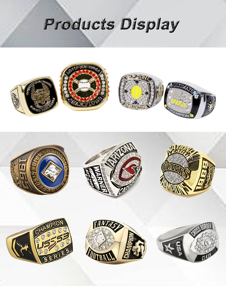 Metal Basketball Sports Championship Rings Custom Nickel Soft Enamel Jewelry