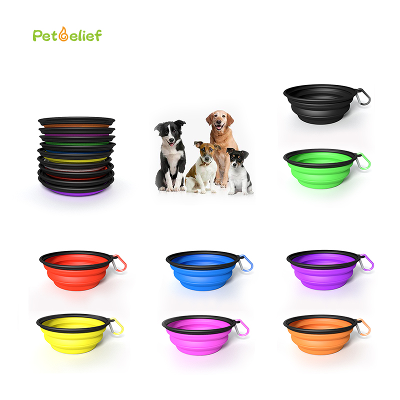 350ml 1000ml Foldable Dog Bowl TPE Silicone Collapsible Dog Bowl