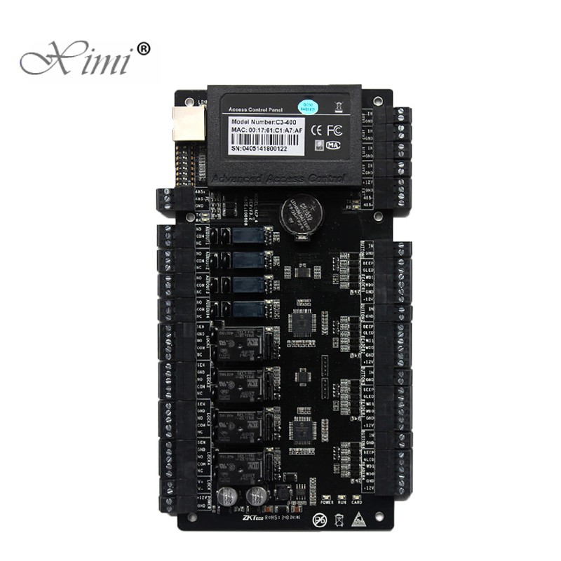 Hot Sale ZK C3-400 4 Doors Access Control Board TCP/IP Door Access Control Panel With Power Supply Box Battery Function
