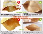 Kraft Stand Up Paper Bags With Clear Window, Brown Kraft Paper Aluminum Foil