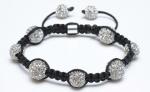 Adjustable Shamballa Bracelet, Clear Crystal Pave Balls