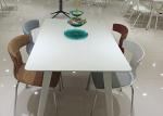 45cm Metal Frame Leather Dining Chair Blue Washable Upholstered