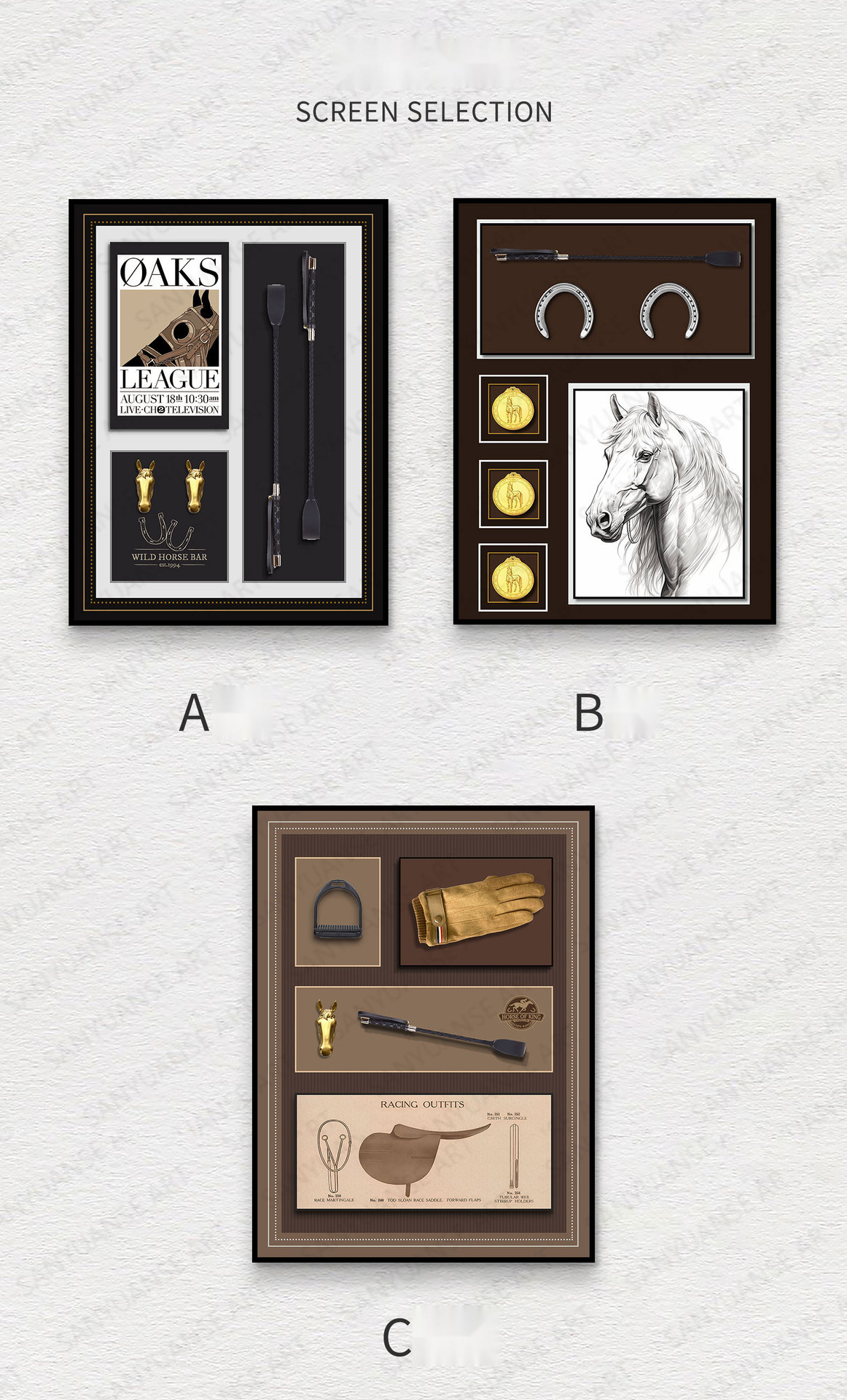 European Style Rectangle Equestrian Mural Building Blocks for Living Room Entrance Wall