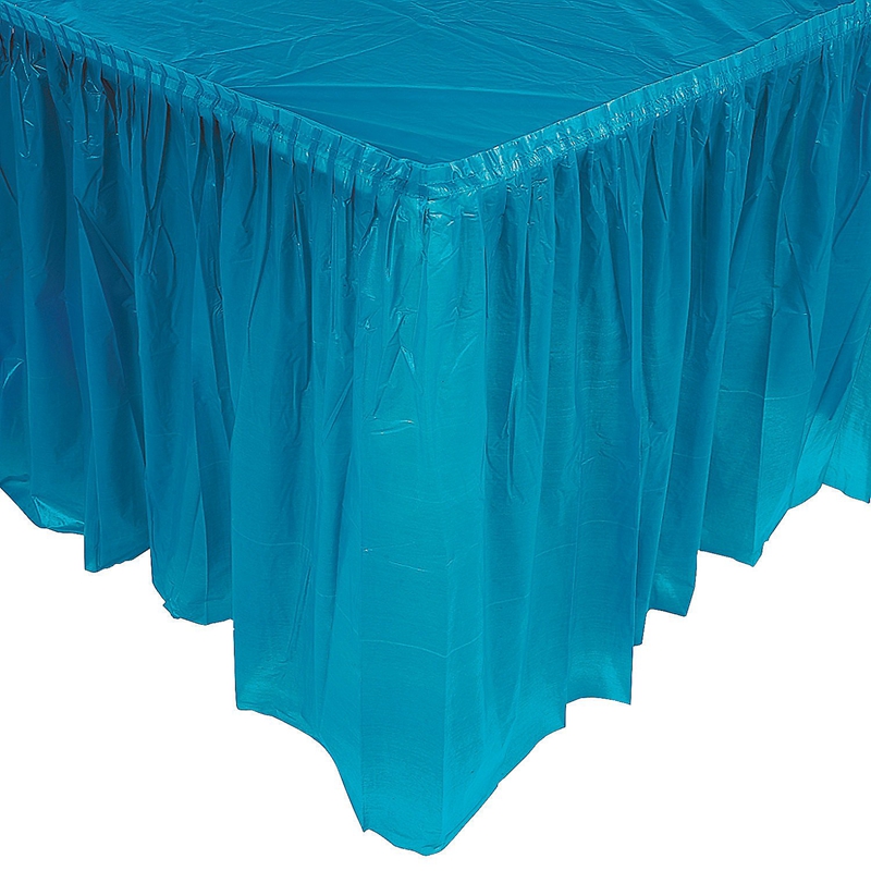 Modern Disposable Plastic Table Skirts For Dessert / Buffet Table Decoration