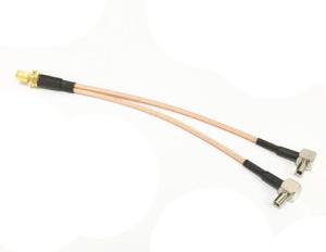 Quality 2X TS9 Female to Y Type Right Angle SMA Coaxial Cable Assembly Pigtail 15CM wholesale