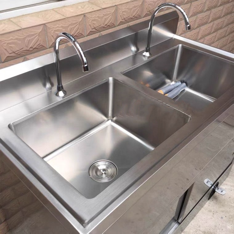 Workshop Operation Medical Stainless Steel Sink Hand Wash Sink SUS201 With Tap Holes