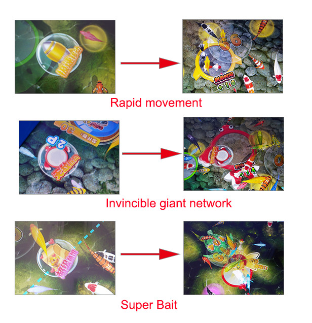 Arcade Coin Operated Fishing Game Machine Metal + Acrylic + Plastic Material