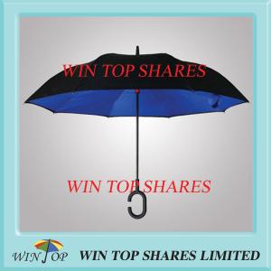 Quality Chinese creation black and blue anti wind reversed umbrella wholesale