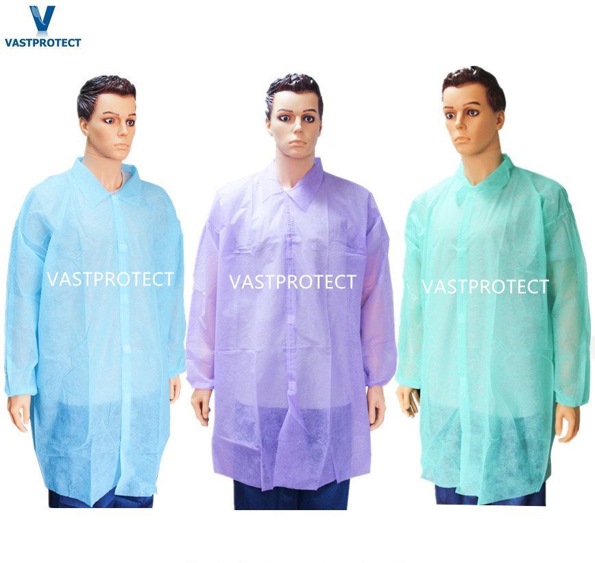 Disposable SMS Lab Coat Blue with Pockets