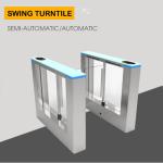 Full Automatic Swing Security Turnstile Gate Fast Speed DC Brushless Motor 50W