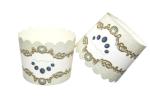 Oven Free Disposable Paper Cake Cup Gold Silver Stamping Printing