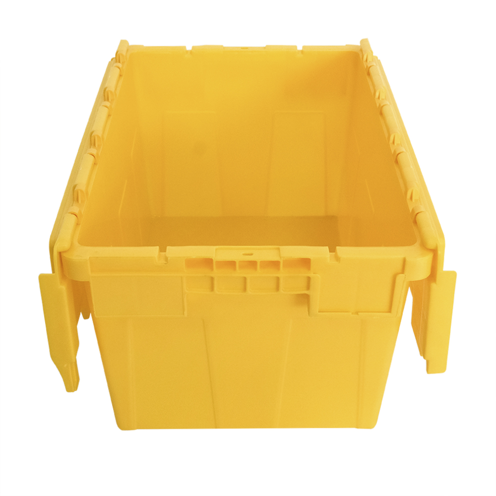 Shipping and Storage Crate Solid PP Plastic Logistic Container with Attached Lid