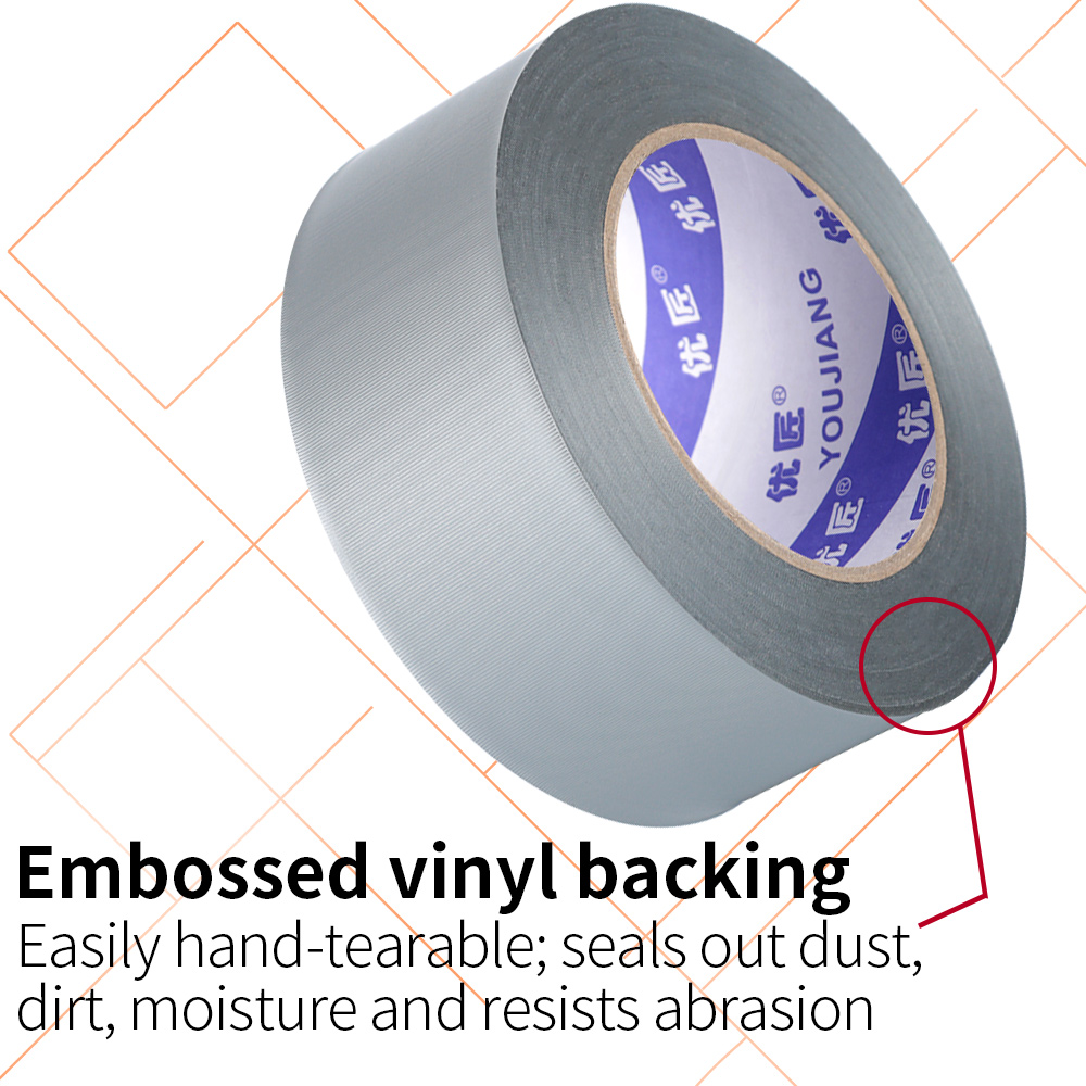 Industrial Cloth Duct Tape 50mx50mm Vinyl Duct Tape Silver For Heavy Duty Applications