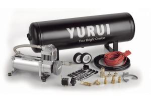 Quality Black And Silver Steel Onboard Air Systems Air Compressor With Tank 12V For Car Tuning wholesale