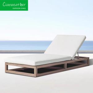 Quality Outdoor Villa Hotel Garden Terrace Wooden Bed Lounge Chair with Solid Wood Style and Mail Packing wholesale