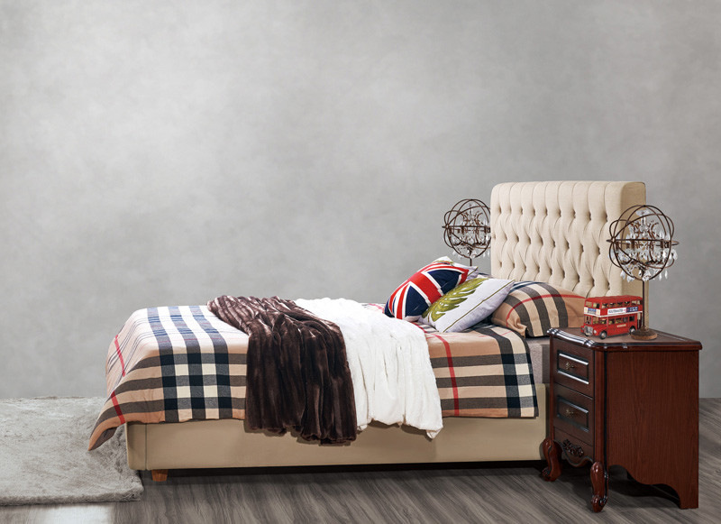 Good quality PU/ Imported Cow ISO9001 Leather Upholstered King Bed Frame Leisure Furniture for Hotel house Bedroom Suite