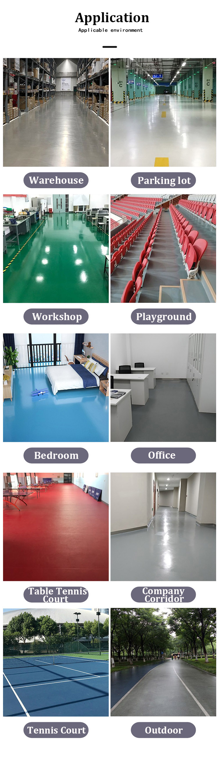 Brush Application Method NEWNESS Epoxy Resin Flakes Coating for Basement Floor System