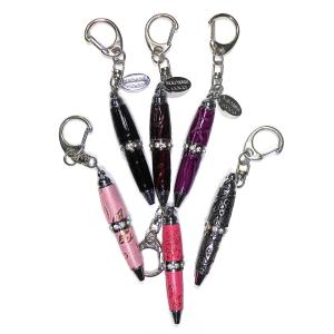 Quality Glitter Leather Keyring Steel Ballpoint Pen CE Approved Flamingo printing wholesale
