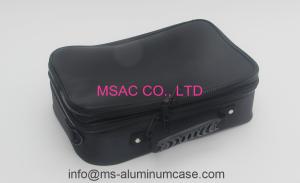 Quality Black Makeup Organizer Bag Light Weight , Carrying Tools Travel Cosmetic Bags wholesale