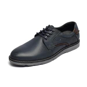 Quality Navy Mens Breathable Leather Shoes Antiodor Antiskid wholesale