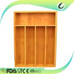 Kitchen tableware expandable bamboo cutlery tray