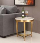 Modern Round Stainless Steel Marble Living Room Sofa Side Table