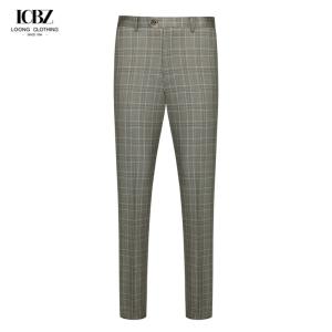 Quality Simple Slim Fit Trousers for Men 100% Wool Knitted Zipper Fly Business Office Pants wholesale