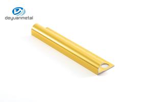 Quality 6063 Aluminum Tile Trim Corner Profiles Round Shape Gold Color For Wall Trimming wholesale