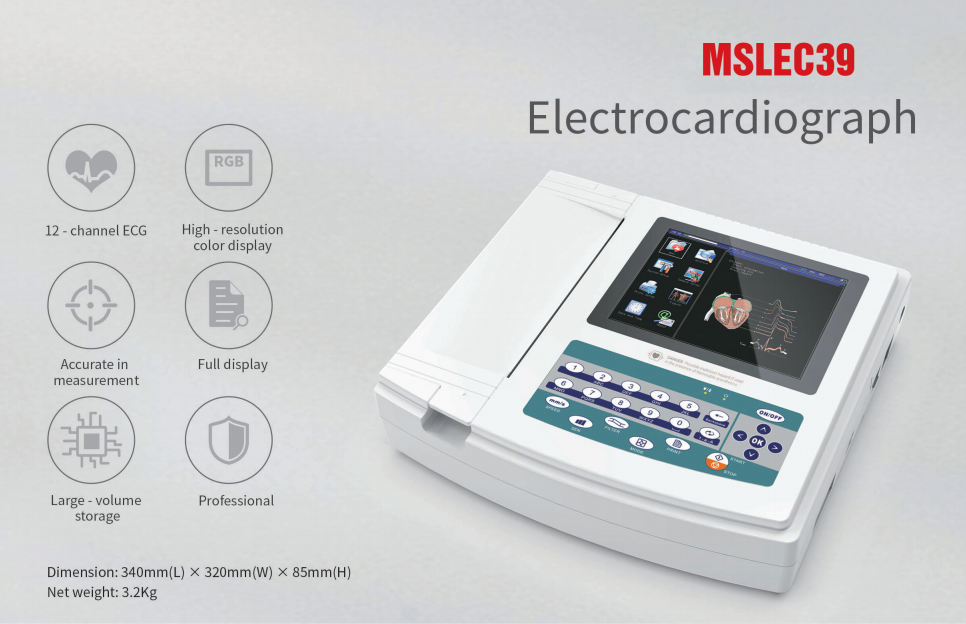 3 6 12 Channel ECG Machine Digital EKG Cardiograph for Hospital Cheap Price